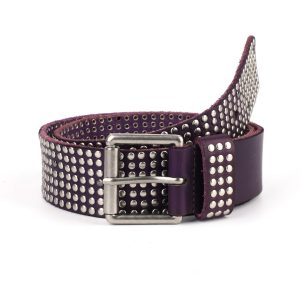 studded genuine cowhide leather belt for men and women 4.0cm