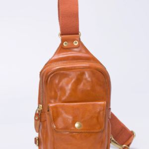 high class leather chest bag for men, casual crossbody bag with large capacity