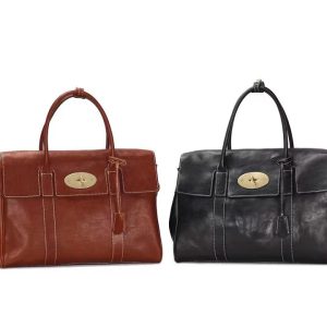 vegetable tanned oil leather business bag for women