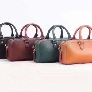 vintage handcfrated square leather shoulder bag, crossbody bag for women