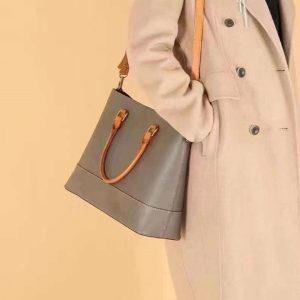 real leather tote for women ladies shoulder handbag for work, travel, casual use