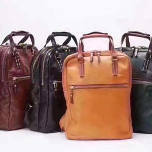 handmade italian full grain leather laptop bag top grain leather briefcase for men and women