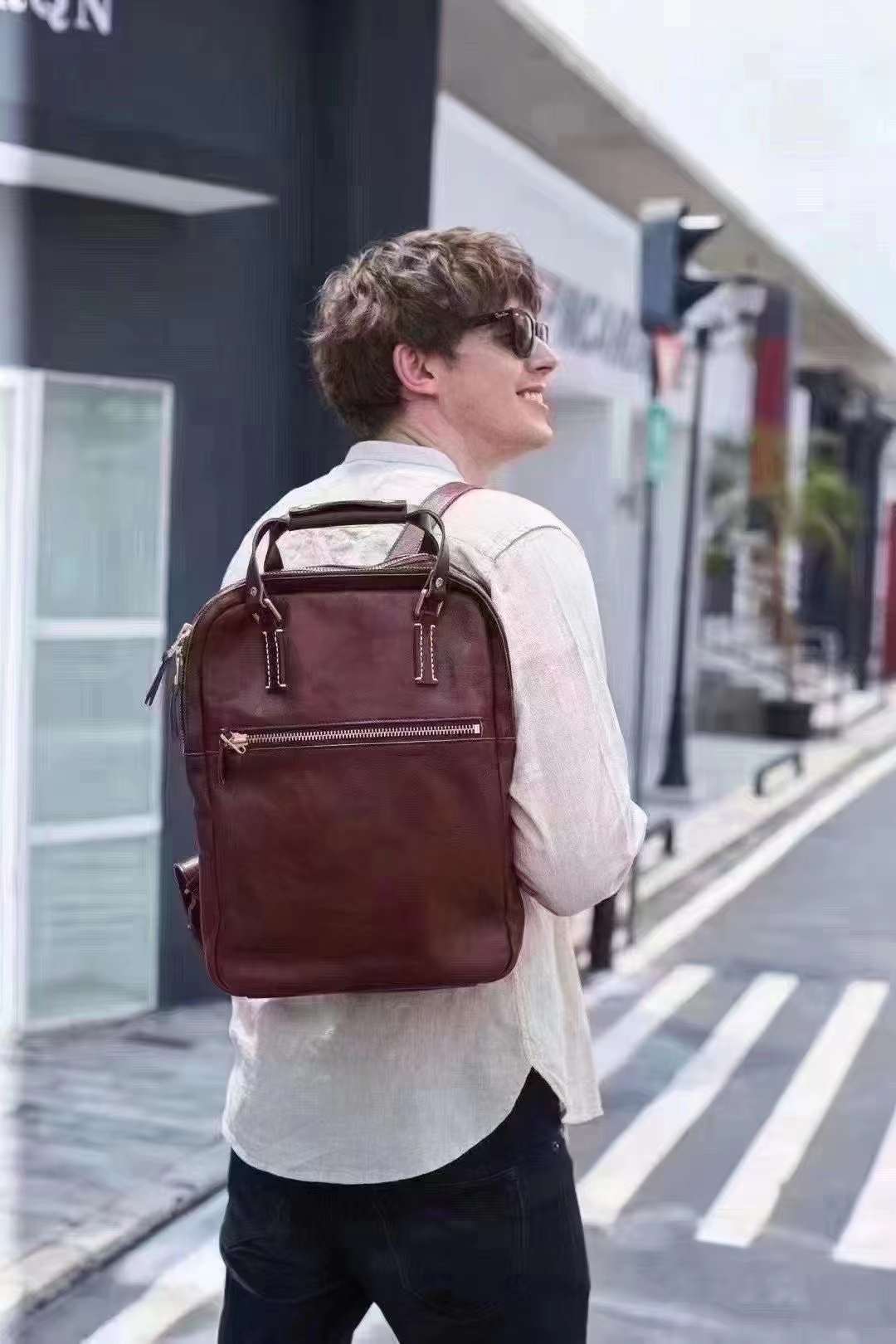 handmade italian full grain leather laptop bag top grain leather briefcase for men and women