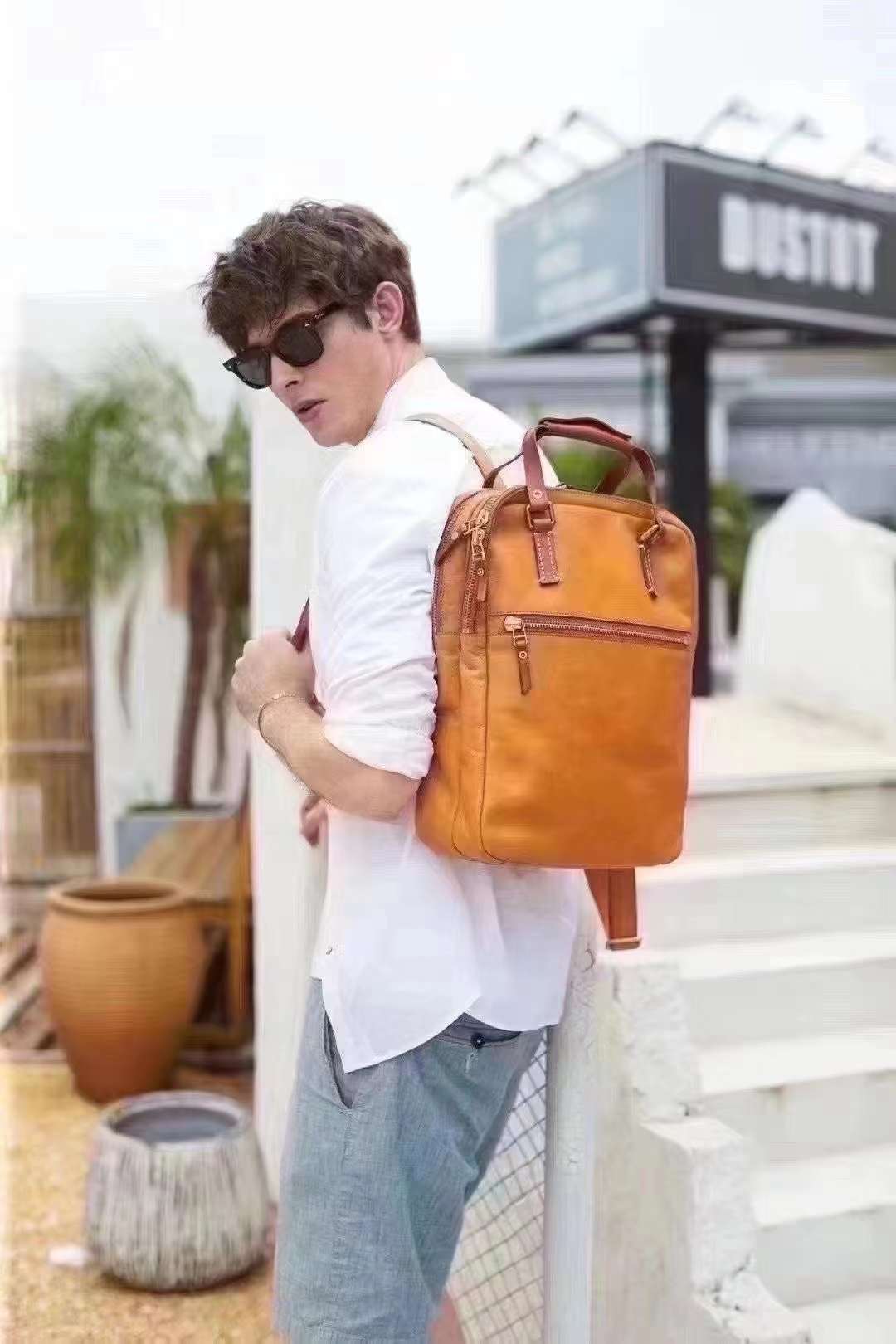 handmade italian full grain leather laptop bag top grain leather briefcase for men and women