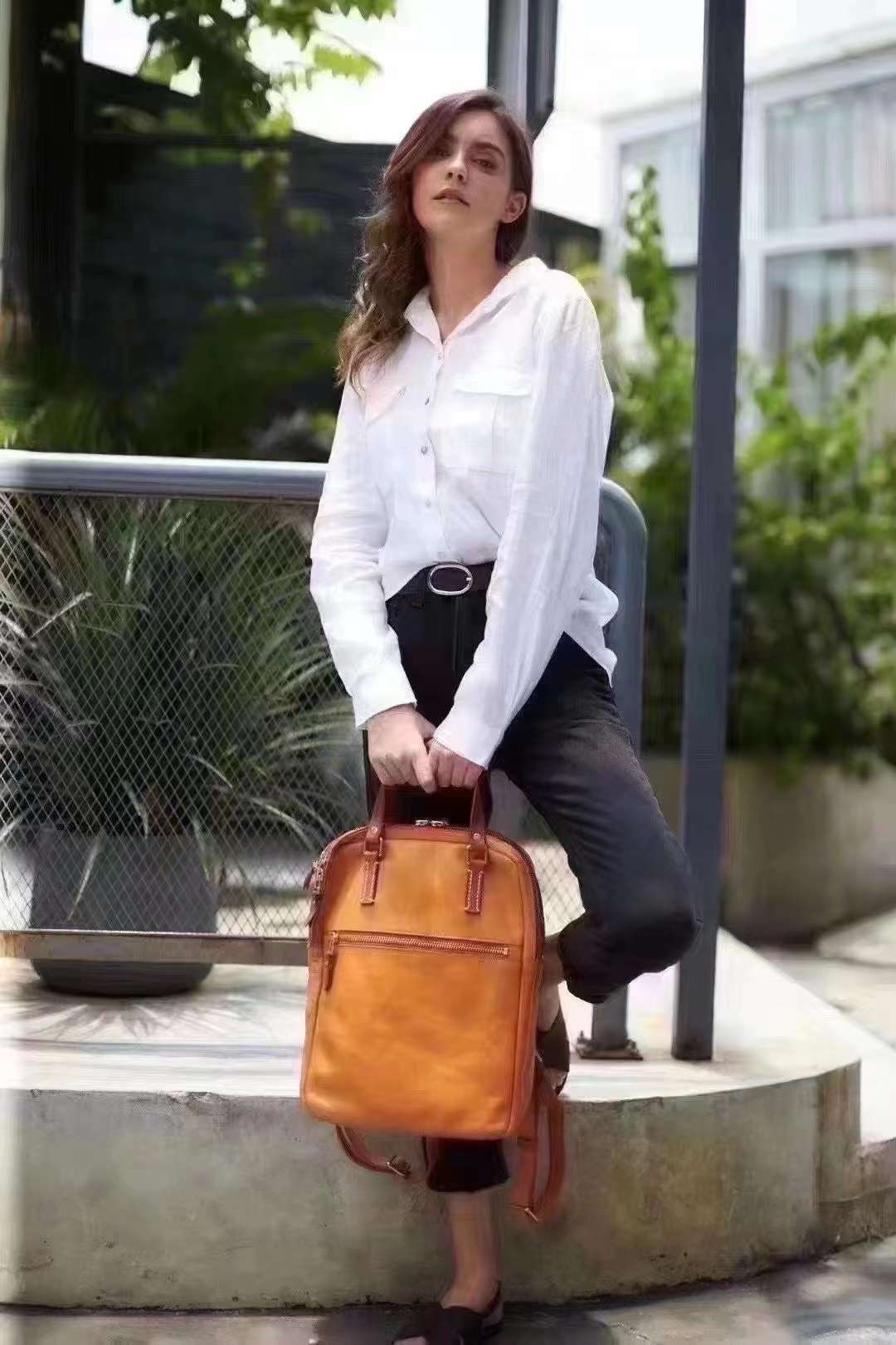 handmade italian full grain leather laptop bag top grain leather briefcase for men and women