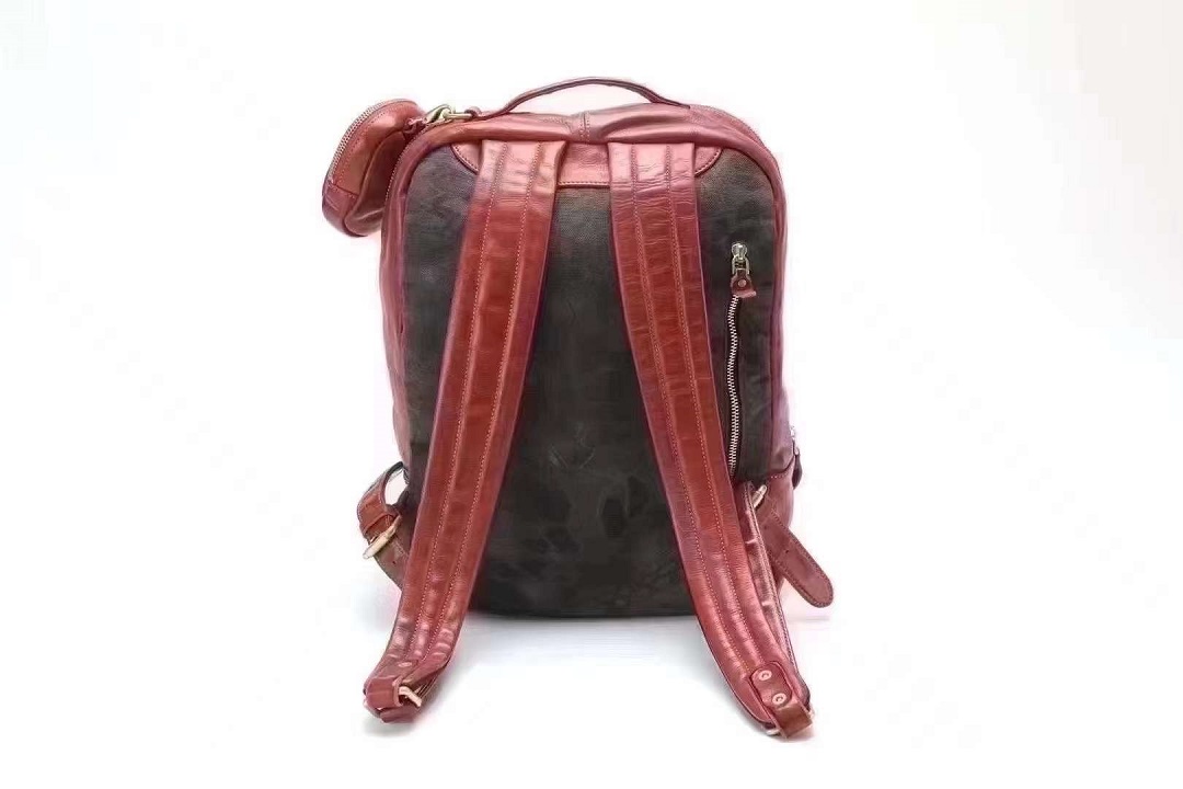 genuine leather backpack for women and men retro vintage laptop backpack